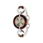 Ceas exclusivist dama Gucci Bamboo 35mm Stainless Steel Bangle Watch-YA132402 Stainless Steel/Brown
