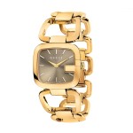 Ceas exclusivist dama Gucci G-Gucci 32mm Gold PVD Stainless Steel Bracelet Watch-YA125408 Gold/Brown