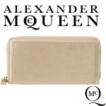 Alexander McQueen Continental Zip Wallet (Metallic Slice) Platinum Gold