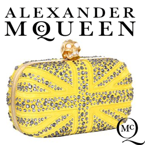 Alexander McQueen Seasonal Punk Skull (Scamosciato) Gold Genti de mana clutch