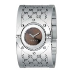 Ceas exclusivist dama Gucci Twirl 23.5mm Bangle Watch-YA112401 Stainless Steel/Brown