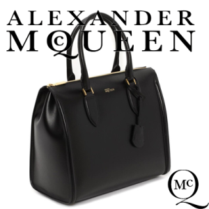 Geanta super eleganta firma din piele Alexander McQueen Heroine Zip Up Tote Black