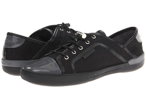 Pantofi sport de dama Calvin Klein originali in Romania. Adidasi Calvin Klein - Nia - Black/Grey Jacquard/Patent