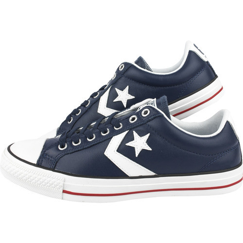 Tenisi unisex Converse Star Plyr EV OX Athletic Nav 140178C. Detaliile fac diferenta iar tu ai fost intotdeauna adeptul originalitatii. Remarca-te si de data aceasta cu ajutorul unor pantofi sport Converse cu un design unic pe partile laterale. Foarte flexibili si cu o talpa confortabila, pot fi purtati intreaga zi. Ce parte a orasului vrei sa explorezi astazi?