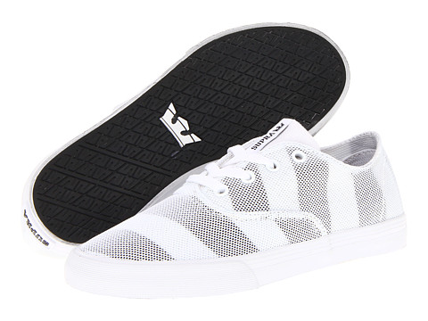 Bascheti, Ghete si Adidasi Supra - Wrap - White/Black Striped Canvas de dama