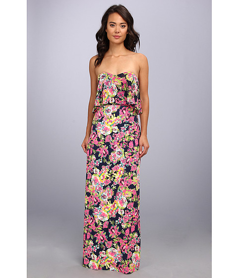 Rochie casual Badgley Mischka Printed Floral Maxi Dress. Din momentul in care si-au unit fortele in 1988, Mark Badgley si James Mischka au captivat atat presa de moda precum si retailerii de lux importanti din intreaga lume, datorita stilului sofisticat, un couture modern ce atrage fiecare femeie