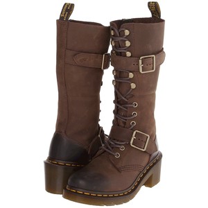 Josefa 13-Tie Strap Calf Boot Cizme din piele pana la genunchi Dr Martens