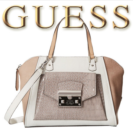 GUESS Alma Mater Uptown Satchel geanta de mana din piele