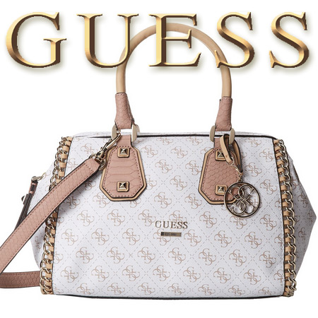 GUESS Confidential Chain Small Frame Geanta Satchel White