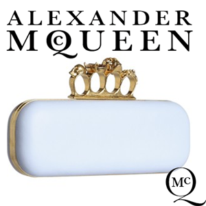 Genti clutch de mana Alexander McQueen Knuckle Box Clutch Long Box Clutch Pale Blue Genti dama