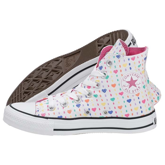 537217C Converse Women Sneakers Heart Prints
